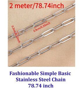 Fashionable Simple Basic Stainless Steel Chain 78.74 inch